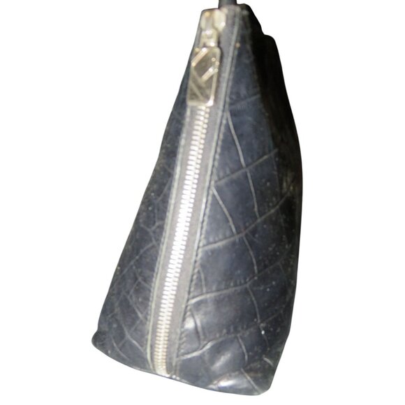 Furla Vintage black crocodile embossed Italian leather double handle bag - Picture 3 of 14